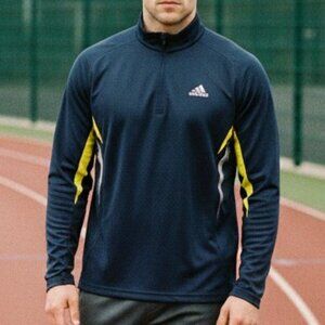 Adidas Clima365 Dark Blue/Yellow Light Jacket Long Sleeve SZ L (ID77)